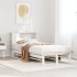 Cama con estantería sin colchón madera maciza blanca 90x200