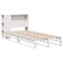 Cama con estantería sin colchón madera maciza blanca 90x190