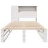 Cama con estantería sin colchón madera maciza blanca 90x190