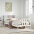 Cama con estantería sin colchón madera maciza blanco 90x200