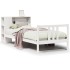 Cama con estantería sin colchón madera maciza blanco 90x200