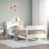 Cama con estantería sin colchón madera maciza blanco 90x200