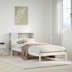 Cama con estantería sin colchón madera maciza blanco 90x200 cm