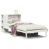 Cama con estantería sin colchón madera maciza blanco 90x200