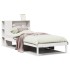 Cama con estantería sin colchón madera maciza blanca 100x200