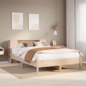 Cama con estantería sin colchón madera maciza de pino