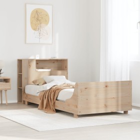 Estructura de cama sin colchón madera maciza de pino 90x190