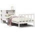 Cama con estantería sin colchón madera maciza blanca 100x200