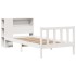 Cama con estantería sin colchón madera maciza blanco 90x200