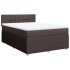 Cama box spring con colchón tela marrón oscuro 140x190