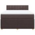 Cama box spring con colchón tela marrón oscuro 140x190
