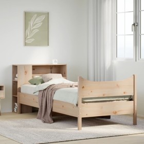 Estructura de cama sin colchón madera maciza de pino 90x190