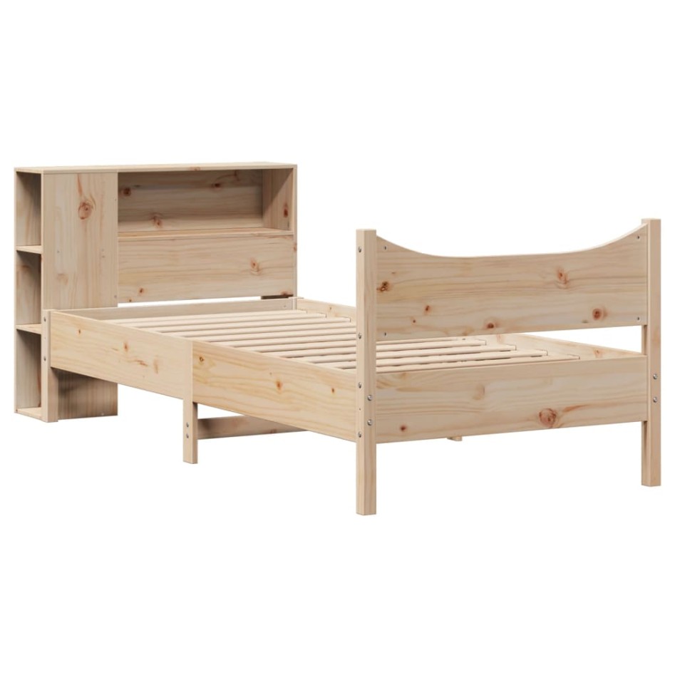 Estructura de cama sin colchón madera maciza de pino 90x200