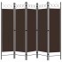 Biombo divisor de 5 paneles marrón 200x180