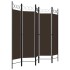 Biombo divisor de 5 paneles marrón 200x180