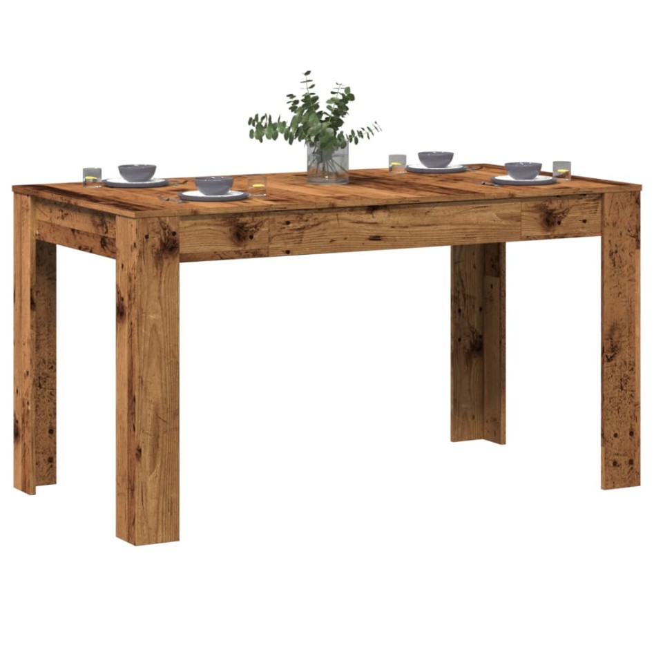 Mesa de comedor madera ingeniería envejecida 140x74,5x76
