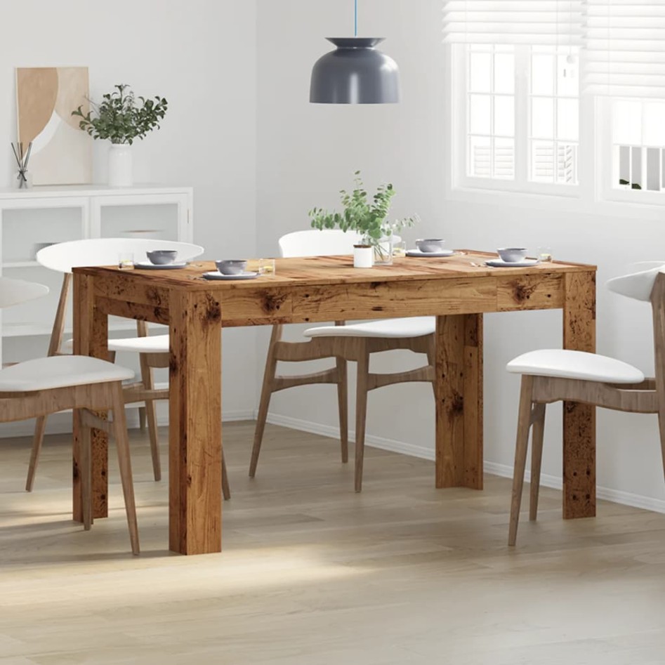 Mesa de comedor madera ingeniería envejecida 140x74,5x76