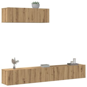 Mueble para TV de pared madera contrachapada artesanal 3