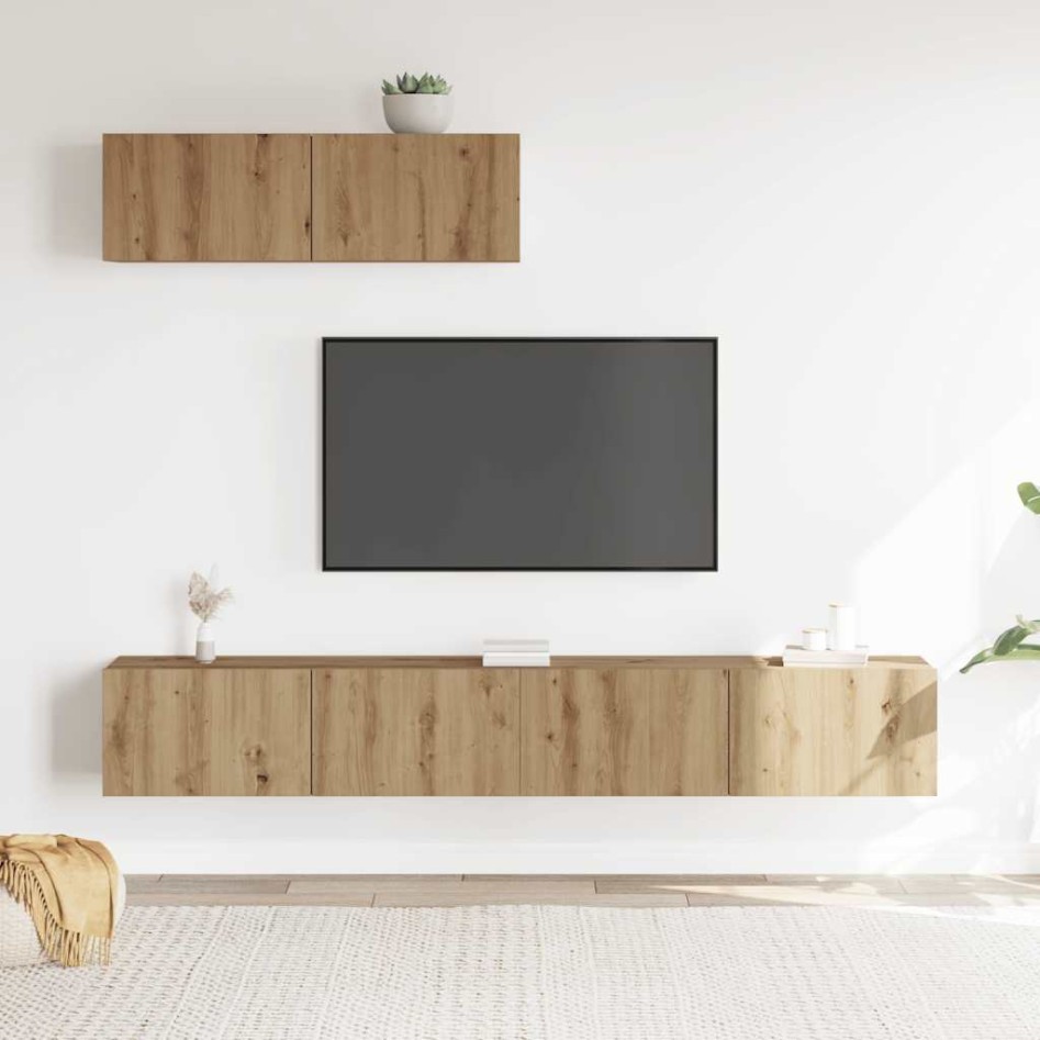 Mueble para TV de pared madera contrachapada artesanal 3
