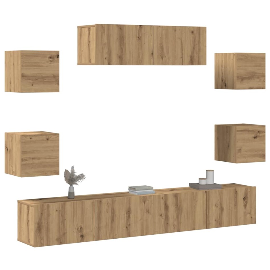 Mueble para TV de pared madera contrachapada artesanal 7