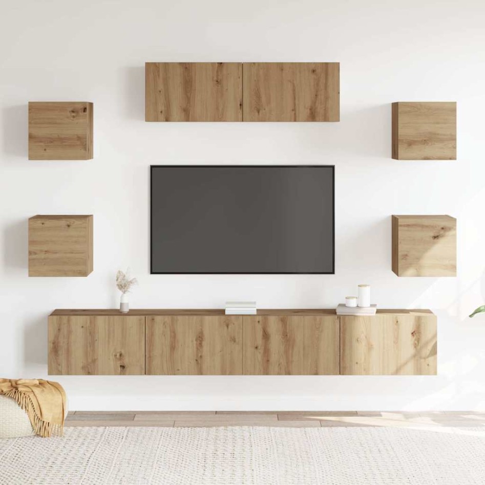 Mueble para TV de pared madera contrachapada artesanal 7