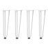 Patas de mesa tipo horquilla 4 uds acero macizo blanco 42