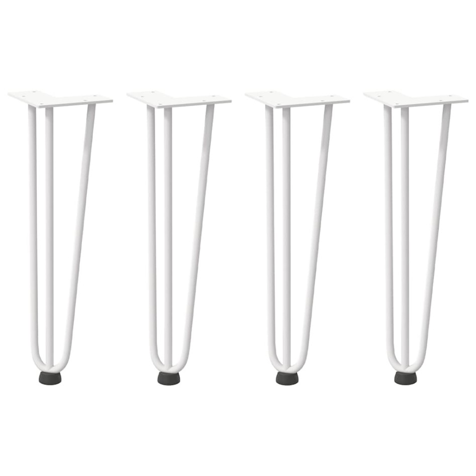 Patas de mesa tipo horquilla 4 uds acero macizo blanco 42