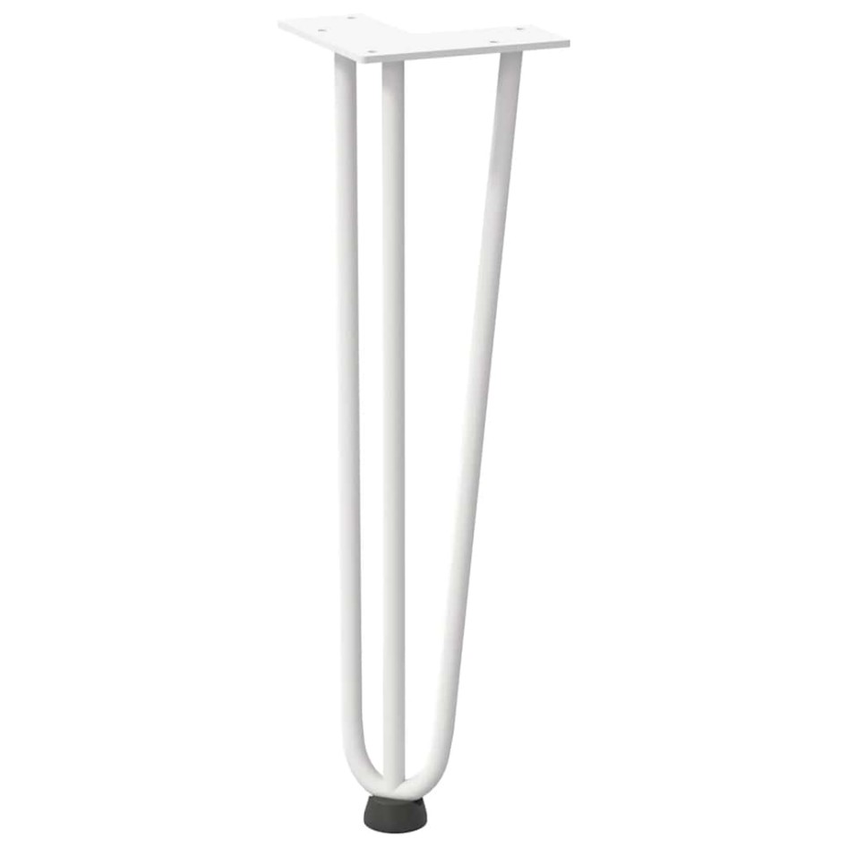 Patas de mesa tipo horquilla 4 uds acero macizo blanco 42