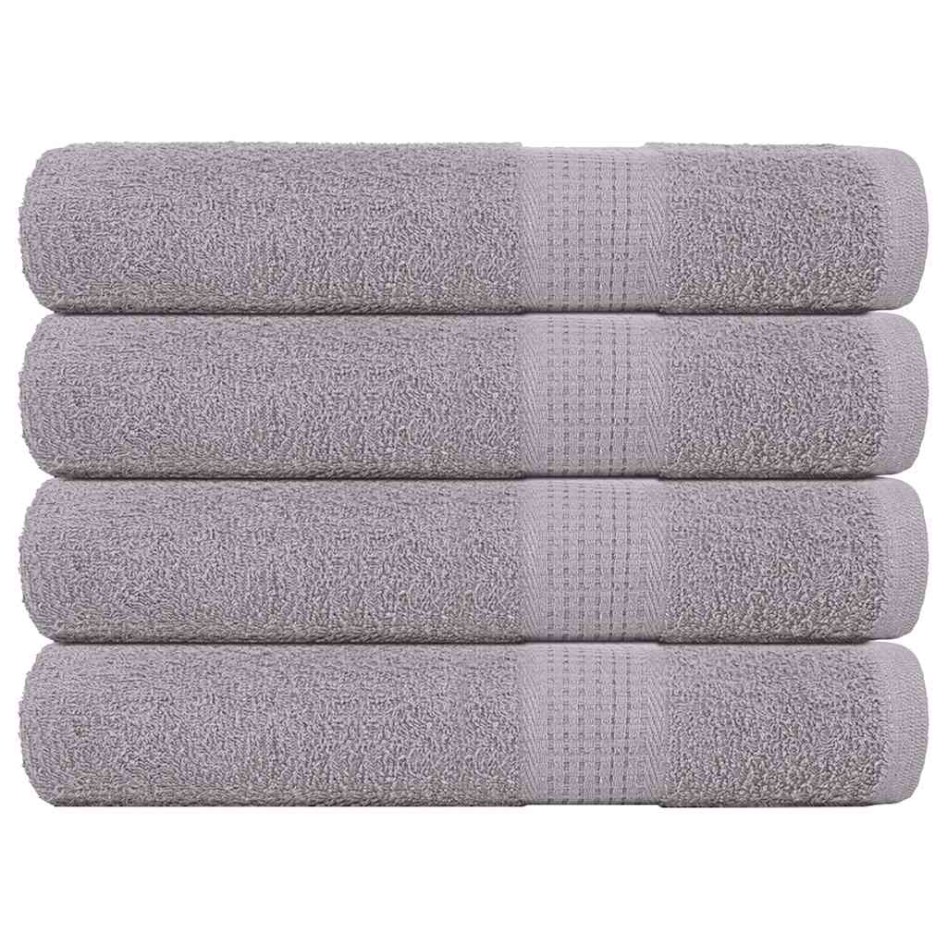 Toallas de sauna 4 uds 100% algodón gris 80x200 cm 360