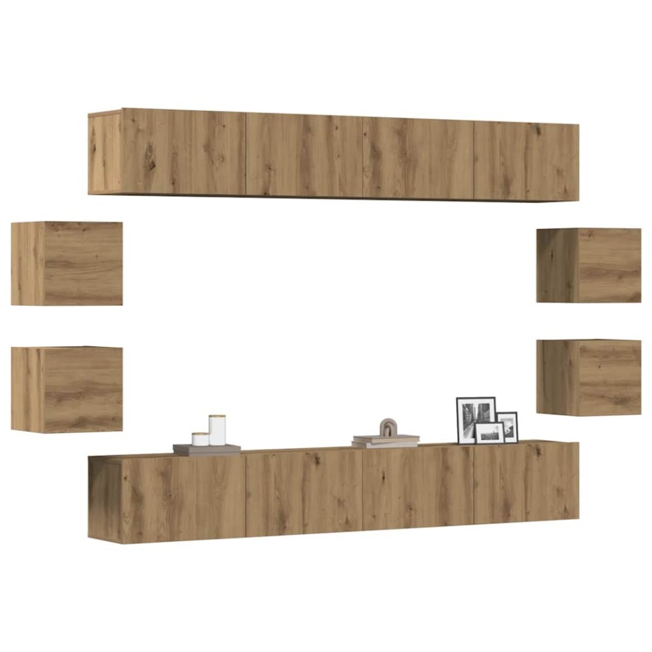 Mueble para TV de pared madera contrachapada artesanal 8