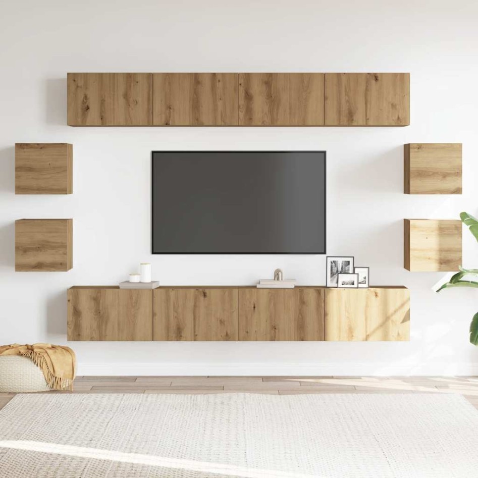 Mueble para TV de pared madera contrachapada artesanal 8