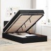 Cama otomana con colchón 120x190 cm terciopelo negro