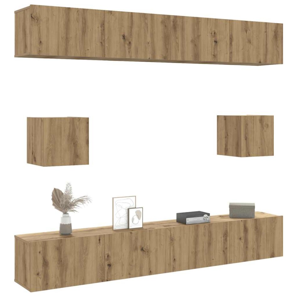 Mueble para TV de pared madera contrachapada artesanal 6