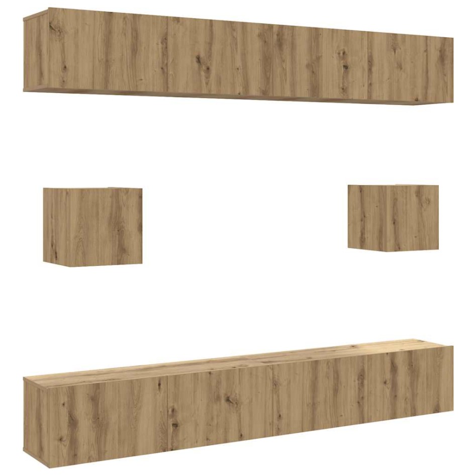 Mueble para TV de pared madera contrachapada artesanal 6