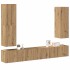 Mueble para TV de pared madera contrachapada artesanal 4