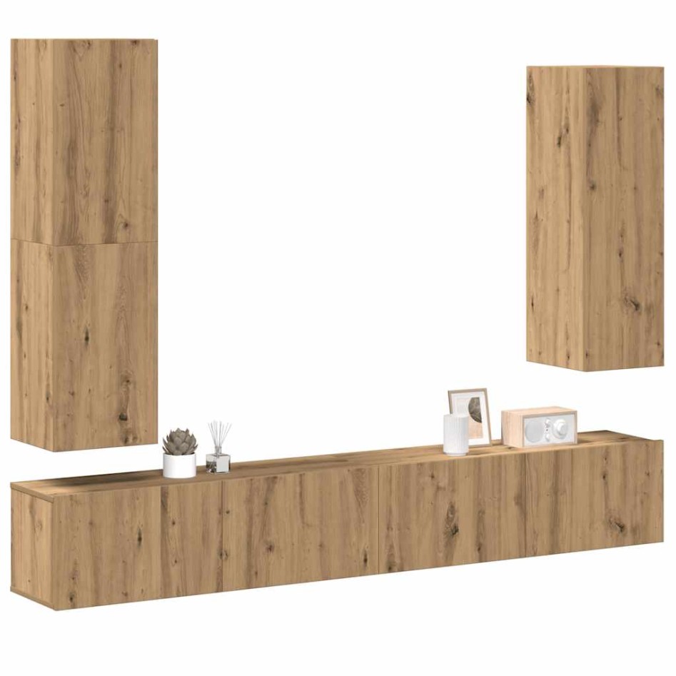 Mueble para TV de pared madera contrachapada artesanal 4