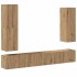 Mueble para TV de pared madera contrachapada artesanal 4