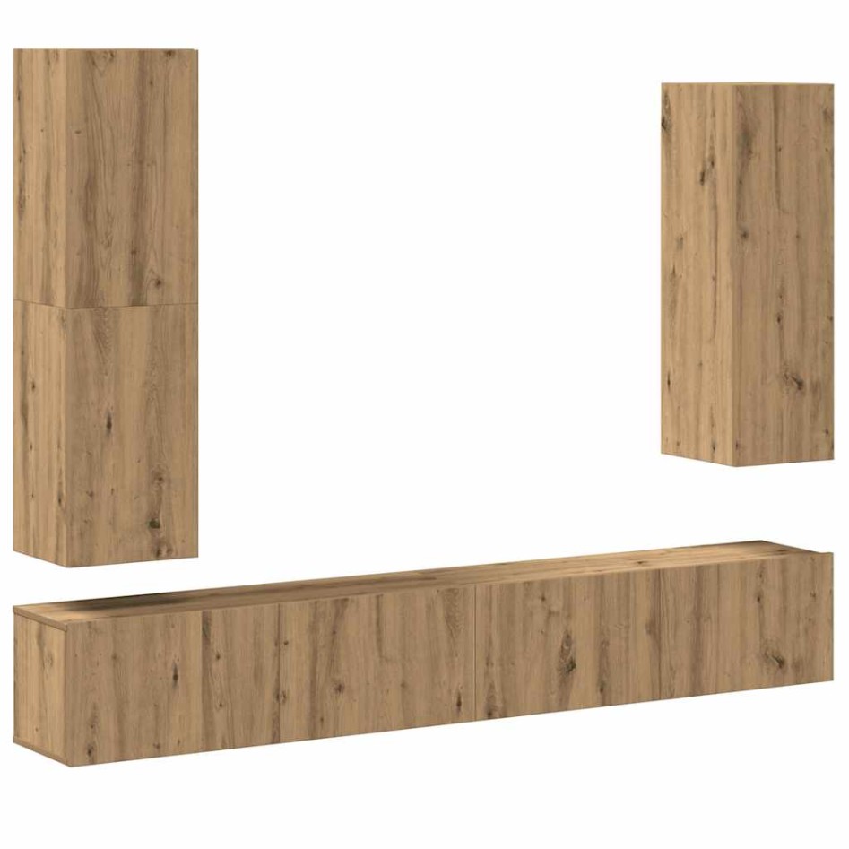 Mueble para TV de pared madera contrachapada artesanal 4