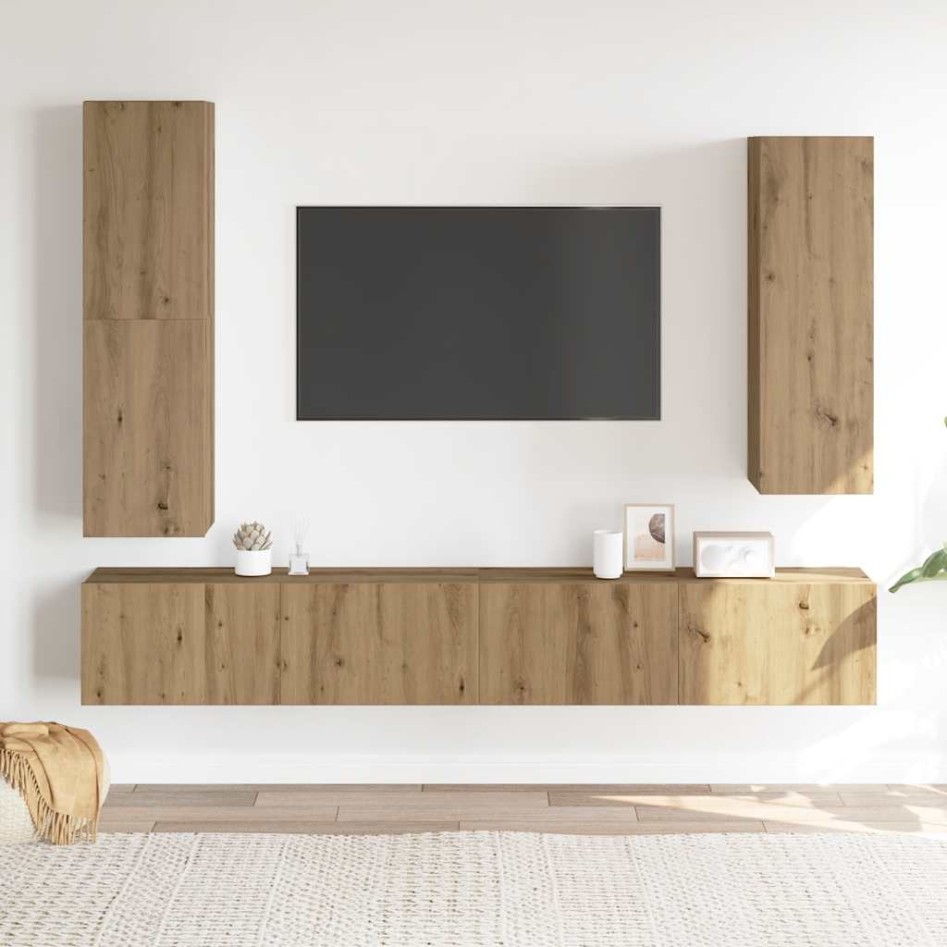 Mueble para TV de pared madera contrachapada artesanal 4