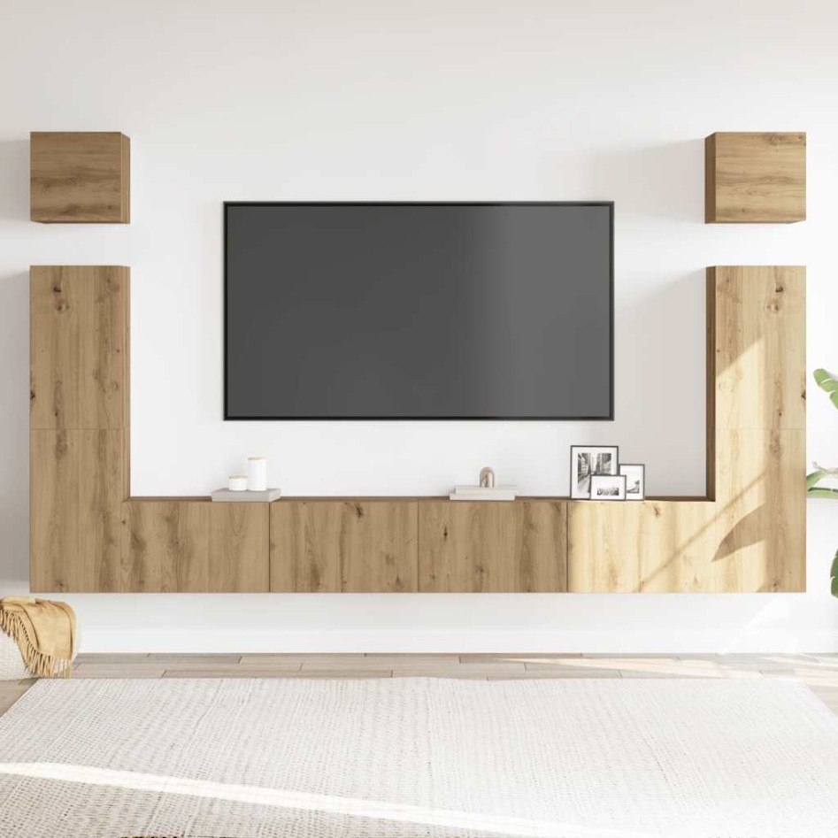 Mueble para TV de pared madera contrachapada artesanal 6
