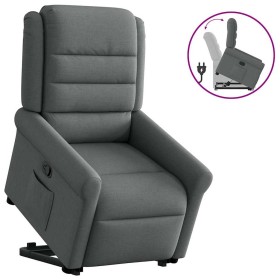 Sillón reclinable elevable de tela gris