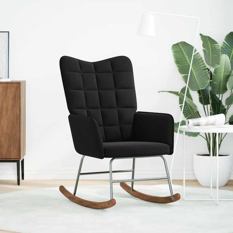 Silla mecedora de terciopelo