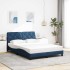 Cama sin colchón tela azul 140x200