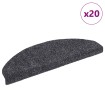 Alfombrilla autoadhesiva escalera 20 uds gris oscuro 65x21x4 cm