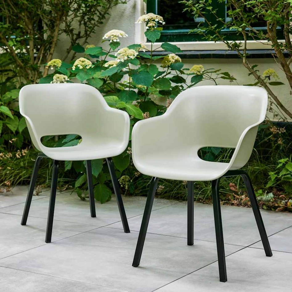 Silla de jardín Keter con patas de metal Noa 2 piezas Silver