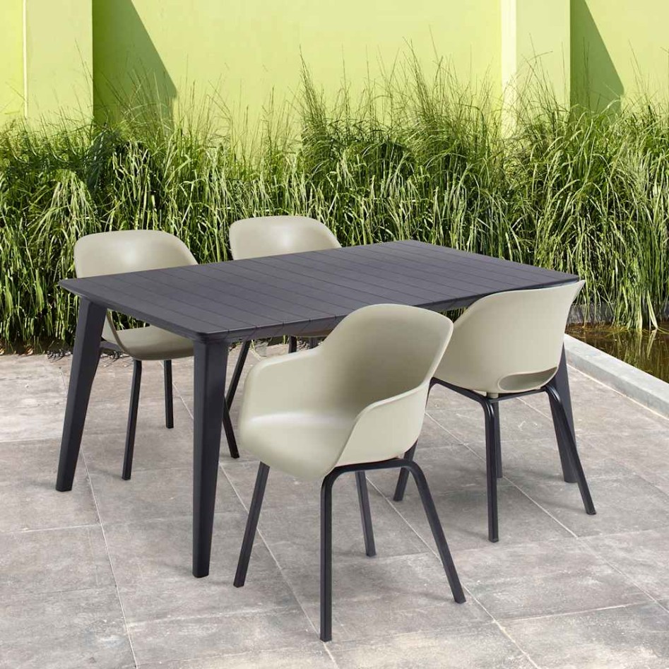 Silla de jardín Keter con patas de metal Noa 2 piezas Silver