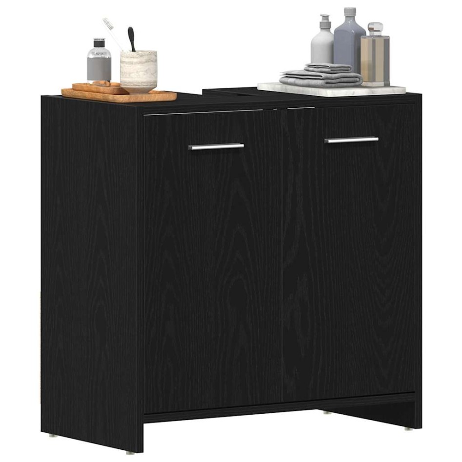 Mueble de baño para lavabo de madera de roble negro 60x33x60