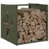 Leñero verde oliva 40x40x40 cm Acero laminado en