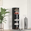 Zapatero de madera de roble negro 25x27x102 cm