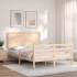 Estructura de cama con cabecero madera maciza 140x200
